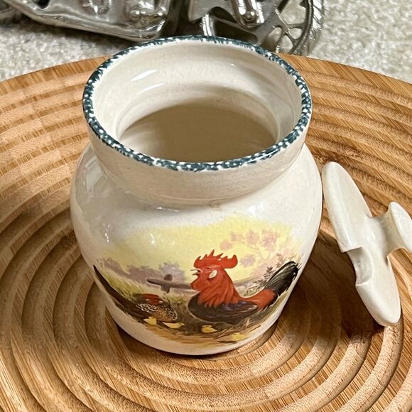 VINTAGE Marked CASEY POTTERY MARSHALL TEXAS 1995 Hand Made Honey Or Sugar Pot - Picture 6 of 11